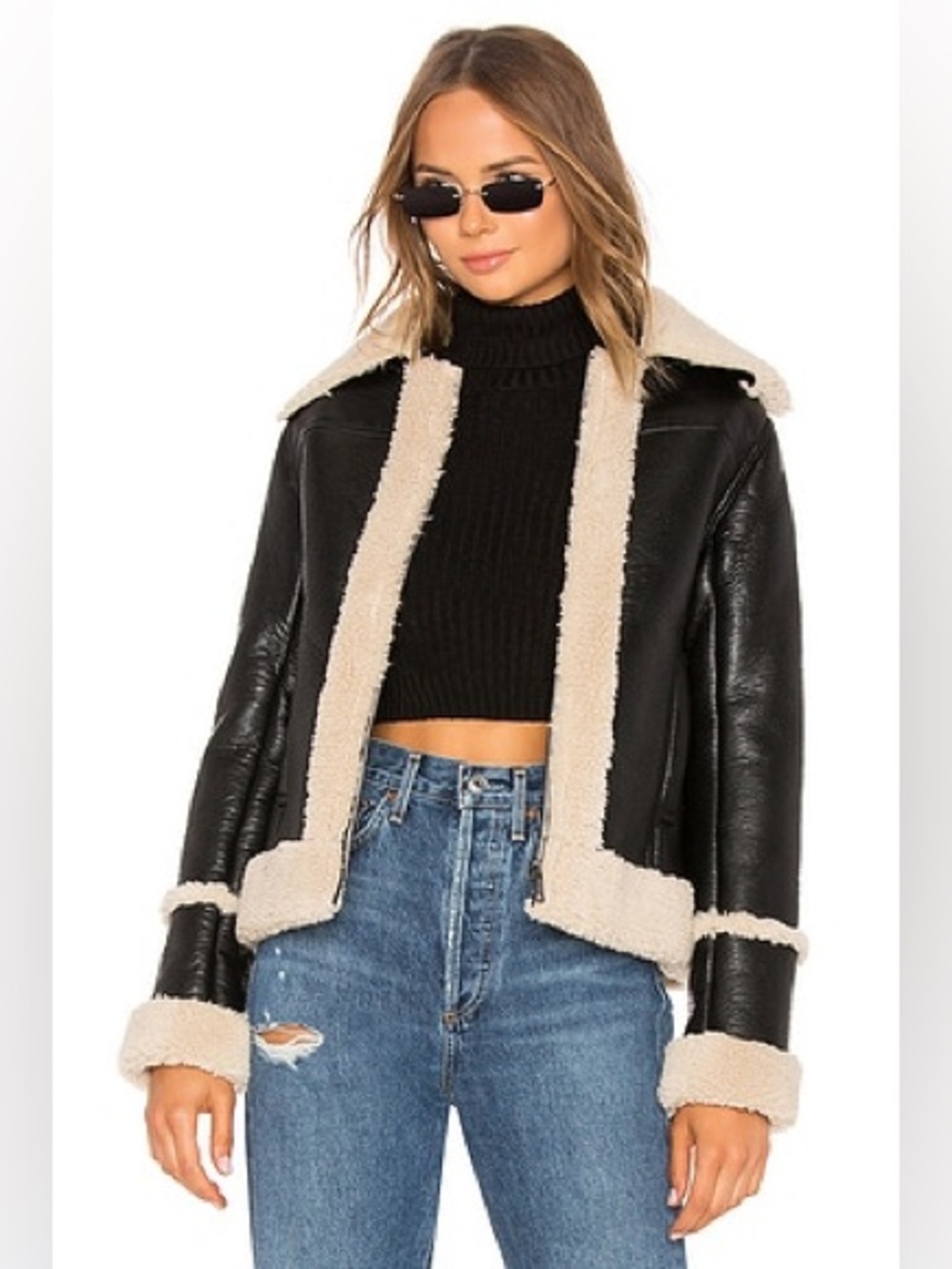 MOTHER The Boxy Zip Moto Faux Leather Jacket in Leader of the pack - M EUC, $385